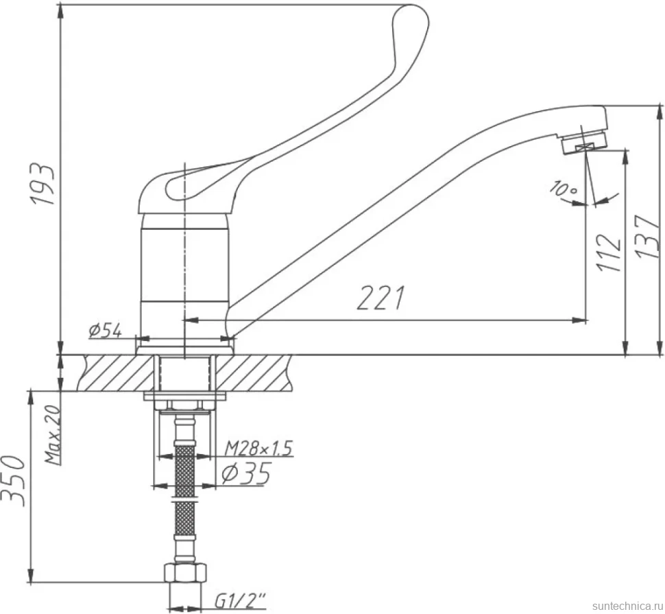 Смеситель для раковины Haiba HB4954 для медицинских учреждений