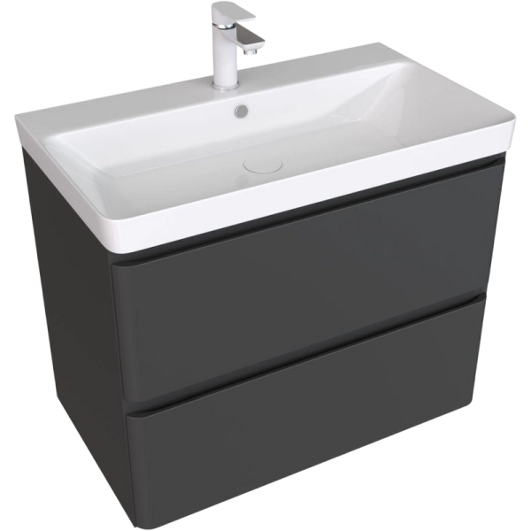 Тумба под раковину без столешницы Aquanet Эмбер 80 черная матовая