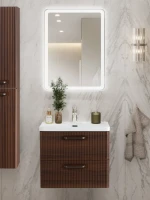 Тумба с раковиной BelBagno Due 60 ручки матовый темный никель, noce