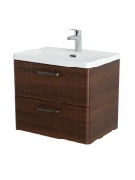 Тумба с раковиной BelBagno Due 60 ручки матовый темный никель, noce