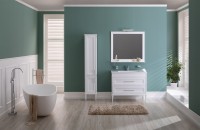 Шкаф пенал для ванной Aquanet Бостон М 36 ручки хром, L