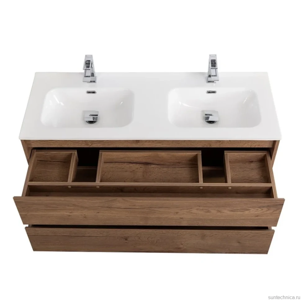 Мебель для ванной комнаты BelBagno Kraft 120 для двоих, rovere tabacco