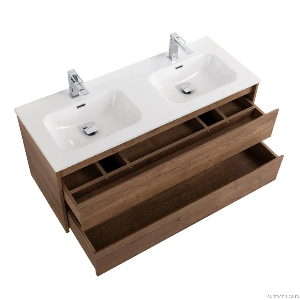 Мебель для ванной комнаты BelBagno Kraft 120 для двоих, rovere tabacco