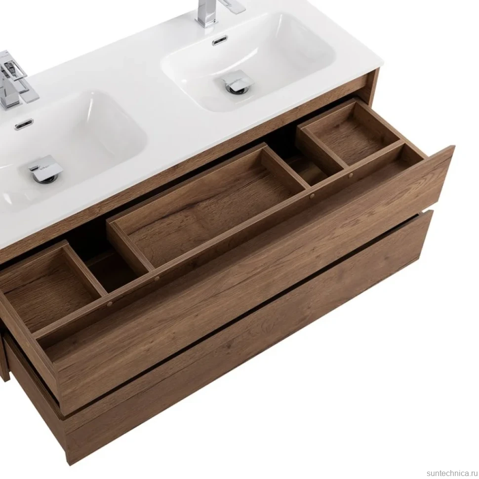 Мебель для ванной комнаты BelBagno Kraft 120 для двоих, rovere tabacco