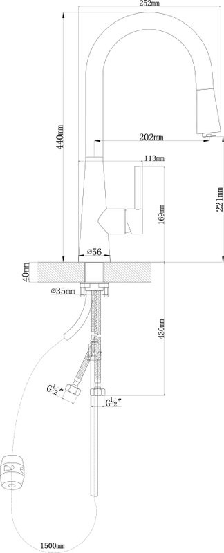 Комплект Мойка Florentina Вега 335/160 антрацит + Смеситель Вита Pro FL антрацит