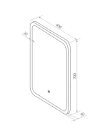 Зеркало CONTINENT Led Mini 40х70 см, сенсорное, с холодной подсветкой