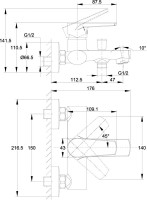Смеситель для ванны с душем Cersanit Moduo 64097