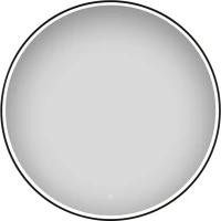 Зеркало круглое Wellsee 7 Rays’ Spectrum 85 с фронтальной подсветкой, черное матовое
