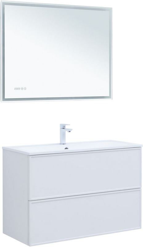 Мебель для ванной комнаты Aquanet Арт 100 подвесная, белая матовая