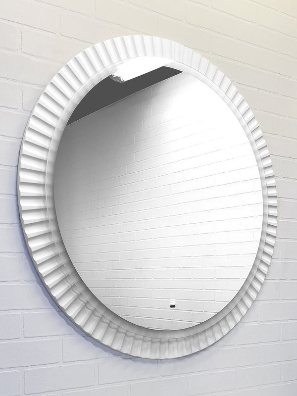 Зеркало круглое Comforty Мадрид 70 с подсветкой, бесконтактный сенсор, антизапотевание, матовое белое