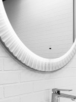 Зеркало круглое Comforty Мадрид 70 с подсветкой, бесконтактный сенсор, антизапотевание, матовое белое