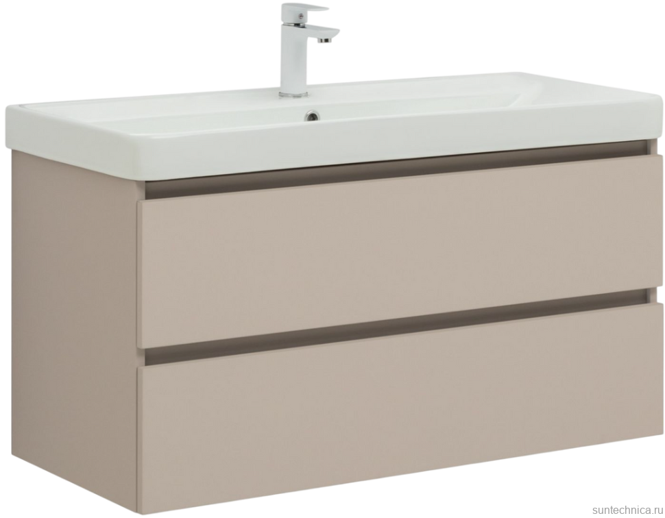 Тумба под раковину без столешницы Aquanet Вега 2.0 100 подвесная, бежевая матовая