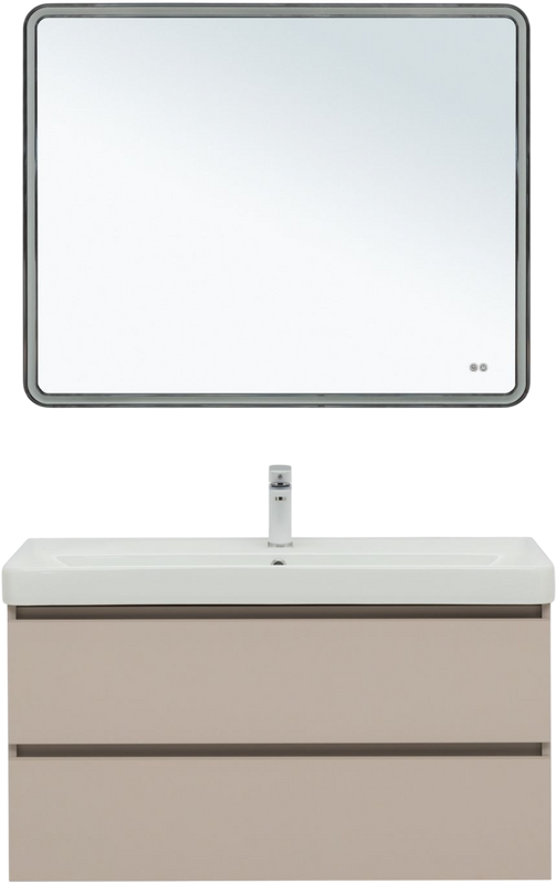 Тумба под раковину без столешницы Aquanet Вега 2.0 100 подвесная, бежевая матовая