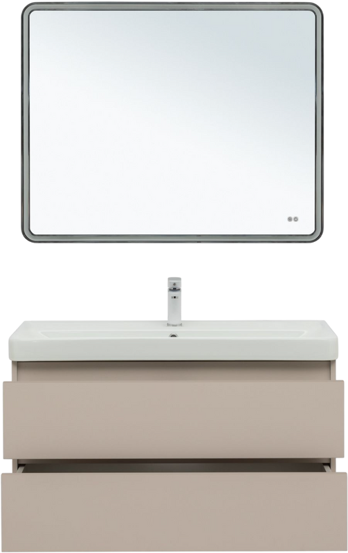 Тумба под раковину без столешницы Aquanet Вега 2.0 100 подвесная, бежевая матовая