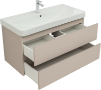 Тумба под раковину без столешницы Aquanet Вега 2.0 100 подвесная, бежевая матовая