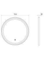 Зеркало круглое Comforty Лея 75 с подсветкой, бесконтактный сенсор, антизапотевание, матовое черное