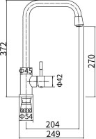 Смеситель для кухни Fashun A54909-A сатин Смеситель для кухни Fashun A54909-A сатин