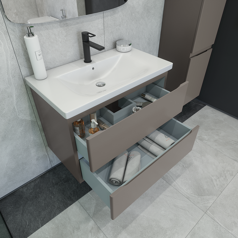 Тумба под раковину без столешницы Caprigo Forte 80 подвесная, айрон