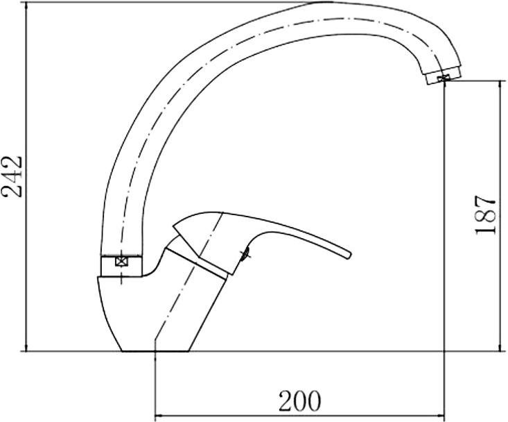 Смеситель для кухни Fashun A4103 хром