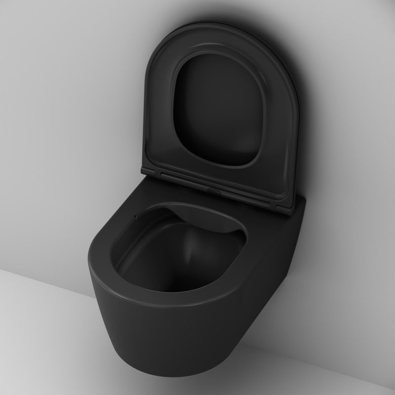 Комплект Унитаз подвесной AM.PM Func C8F1700MBSC безободковый, с микролифтом, матовый черный + Крепления Geberit Duofix 111.815.00.1 к стене + Звукоизоляция + Инсталляция UP 320 111.300.00.5 + Кнопка Sigma 01 115.770.DW.5 черная