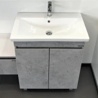 Тумба с раковиной Comforty Осло 70НД напольная, светлый бетон