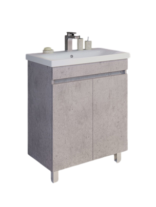 Тумба с раковиной Comforty Осло 70НД напольная, светлый бетон