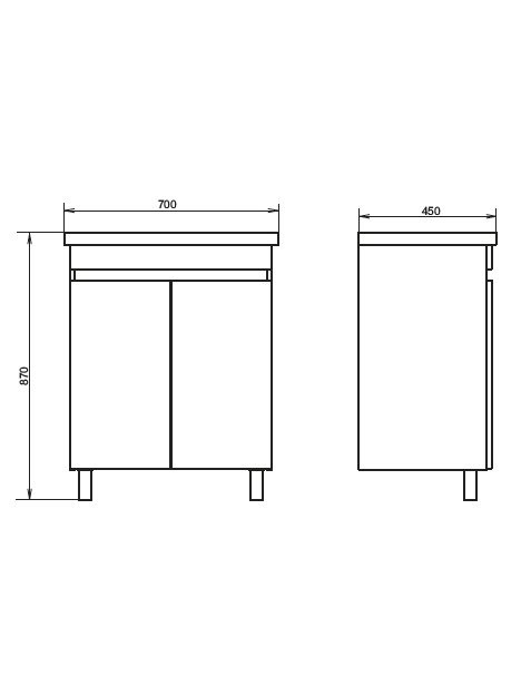 Тумба с раковиной Comforty Осло 70НД напольная, светлый бетон