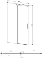 Душевая дверь в нишу Vincea Dice VDS-4D140CL 140 см, профиль хром