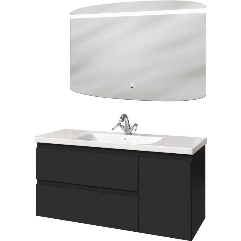 Мебель для ванной комнаты Caprigo Forte 120 R подвесная, черная