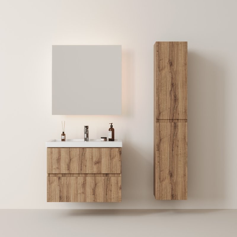 Шкаф-пенал для ванной Onika Дарон 30 дуб крафт золотой