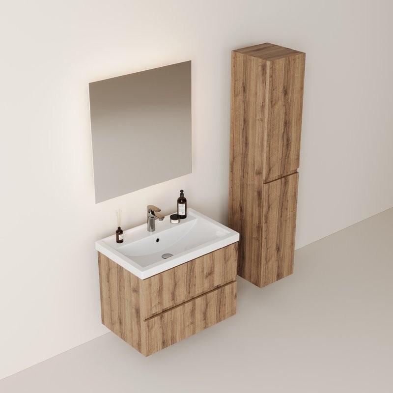 Шкаф-пенал для ванной Onika Дарон 30 дуб крафт золотой