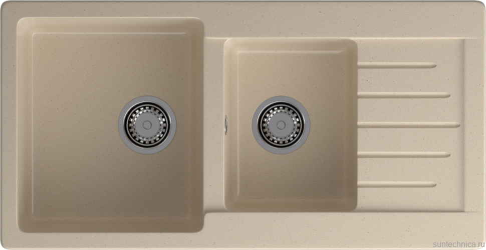 Комплект Мойка GranFest Practik P-980KL кашемир + Смеситель MEGA Ege MG-PL10 хром