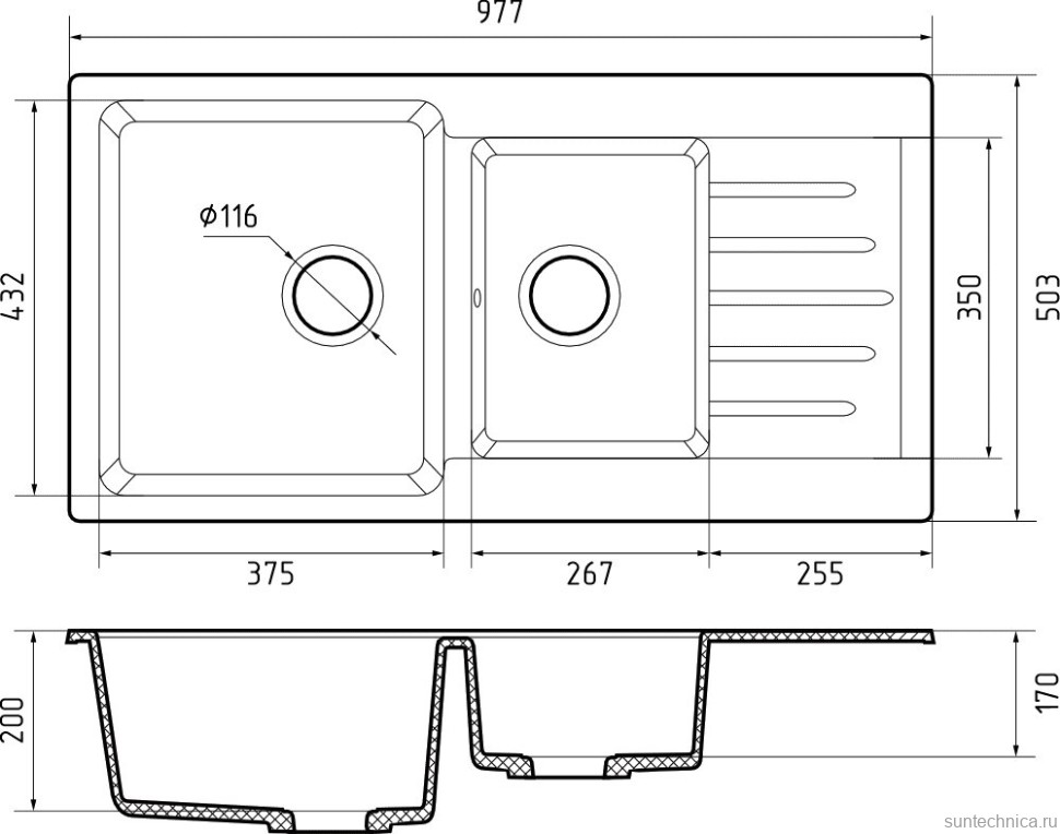 Комплект Мойка GranFest Practik P-980KL кашемир + Смеситель MEGA Ege MG-PL10 хром