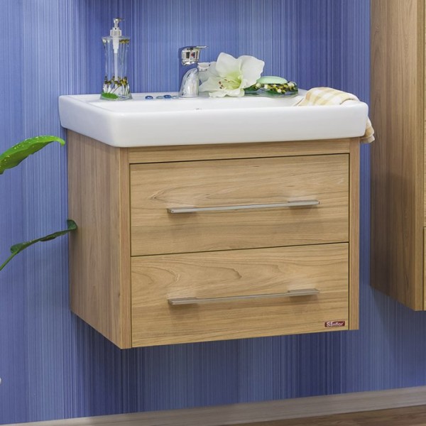 Тумба с раковиной Sanflor Ларго 2 70, подвесная, швейцарский вяз