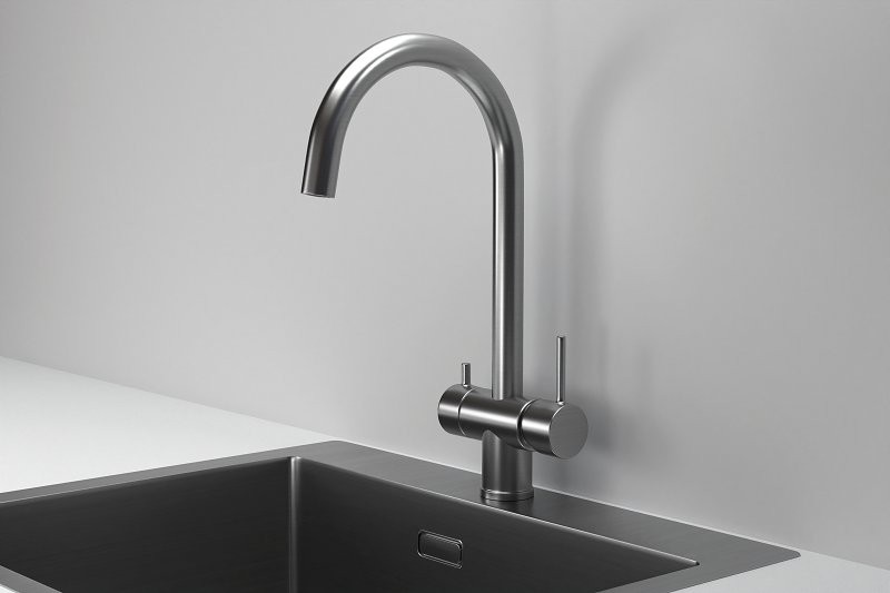 Смеситель для кухни Granula Kitchen Space 7104, сталь сатин