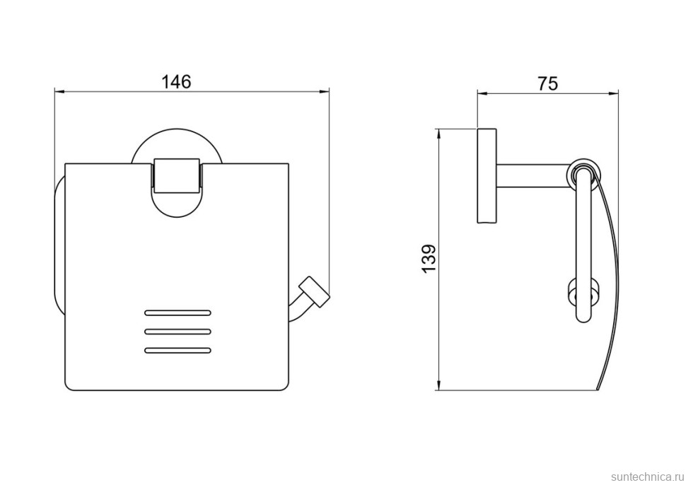 Держатель для туалетной бумаги AQUATEK Бетта AQ4609BGM оружейная сталь