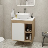 Тумба с раковиной Teymi Nura 60 дуб эврика, матовая белая, раковина Lori 40