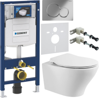 Комплект Унитаз подвесной BelBagno Acqua + Крышка Prospero BB2020SC с микролифтом, петли хром + Инсталляция Geberit Duofix UP 320 111.300.00.5 + Кнопка Sigma 01 115.770.21.5 хром + Крепления 111.815.00.1 к стене + Звукоизоляция