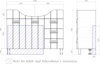 Тумба с раковиной Vigo Diana 105 напольная, белая, раковина Стиль 105