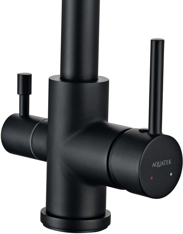 Смеситель для кухни AQUATEK AQ1085MB с краном для питьевой воды, матовый черный