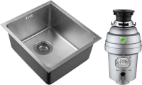 Комплект Мойка Zorg R ZR 4438 нержавеющая сталь + Измельчитель Inox D