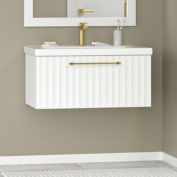 Тумба под раковину Brevita Alicante 80 подвесная, белая