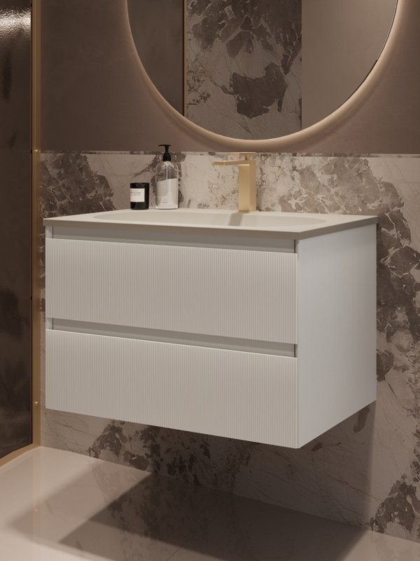 Тумба с раковиной Vincea Welle 80 m.white soft-touch, раковина VCB-4H800J жасмин