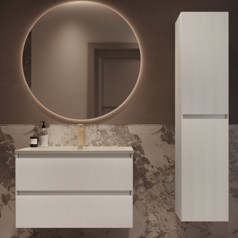 Тумба с раковиной Vincea Welle 80 m.white soft-touch, раковина VCB-4H800J жасмин