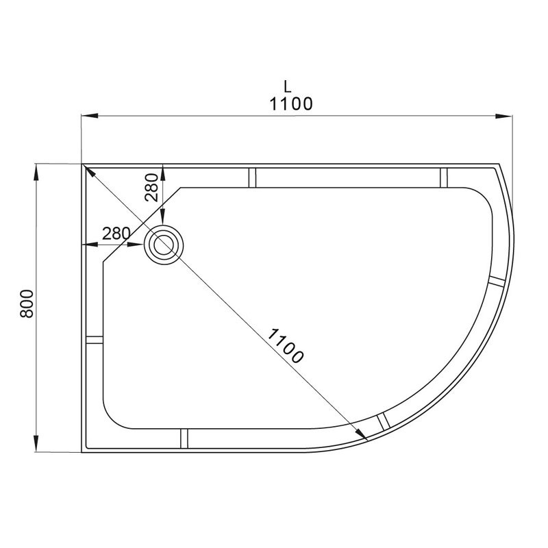 Душевая кабина DTO D EM1511LNGM профиль хром, стекло матовое