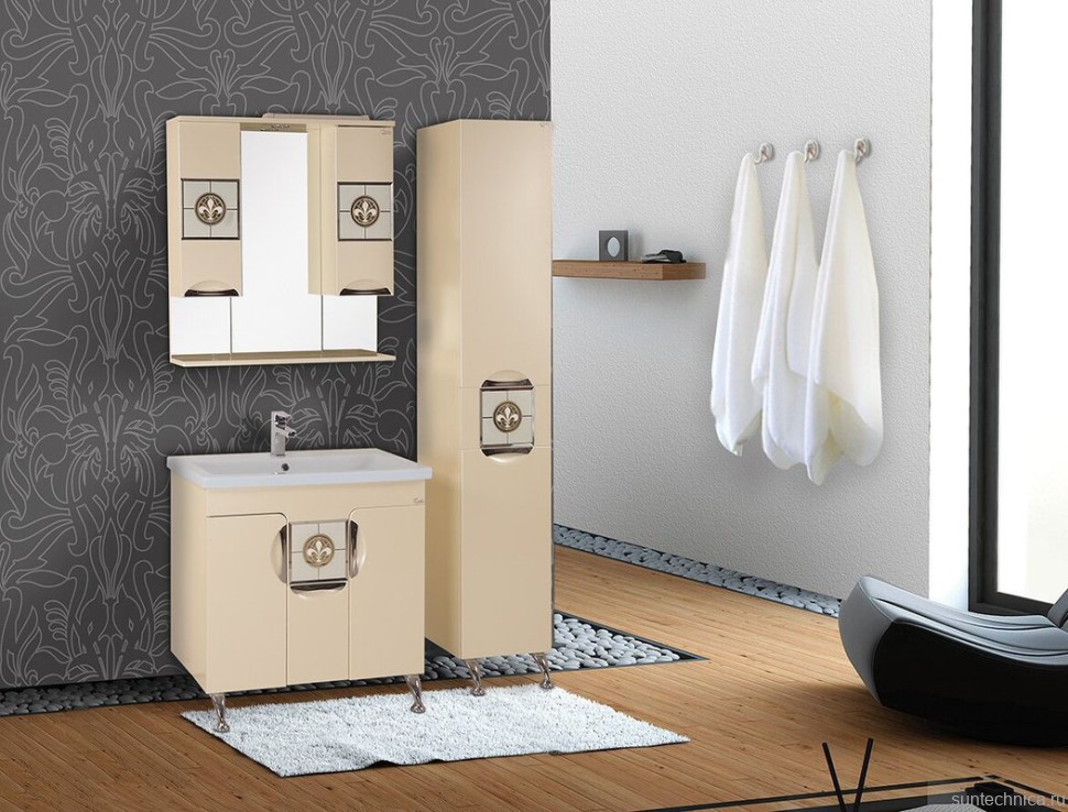 Тумба с раковиной Onika Флорена Флорена-Квадро 80.10 крем (уценка: сколы)