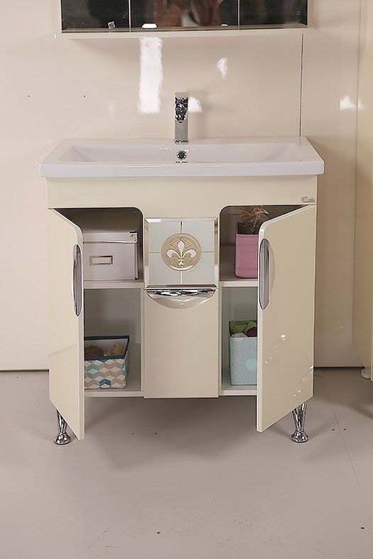 Тумба с раковиной Onika Флорена Флорена-Квадро 80.10 крем (уценка: сколы)