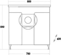 Тумба с раковиной Onika Флорена Флорена-Квадро 80.10 крем (уценка: сколы)