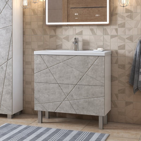 Тумба с раковиной Vigo Geometry 70 бетон