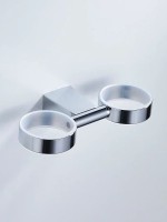 Стакан для зубных щеток / стакан для ванной комнаты двойной Shevanik SG5722, хром